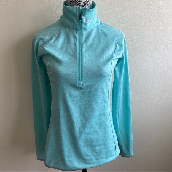 Under Armour Sweaters - Under Armour Blue Zip Up Pullover Sweater Sz Small
